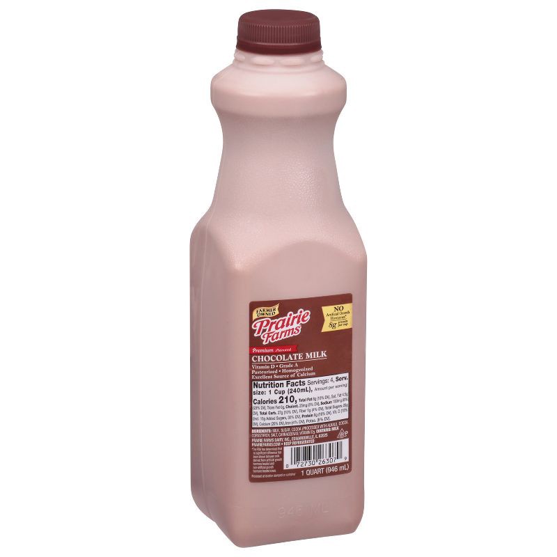slide 2 of 4, Prairie Farms Premium Chocolate Milk UHT - 1qt, 1 qt