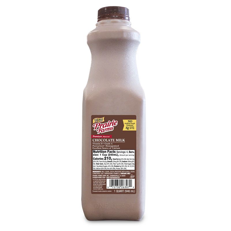 slide 1 of 4, Prairie Farms Premium Chocolate Milk UHT - 1qt, 1 qt