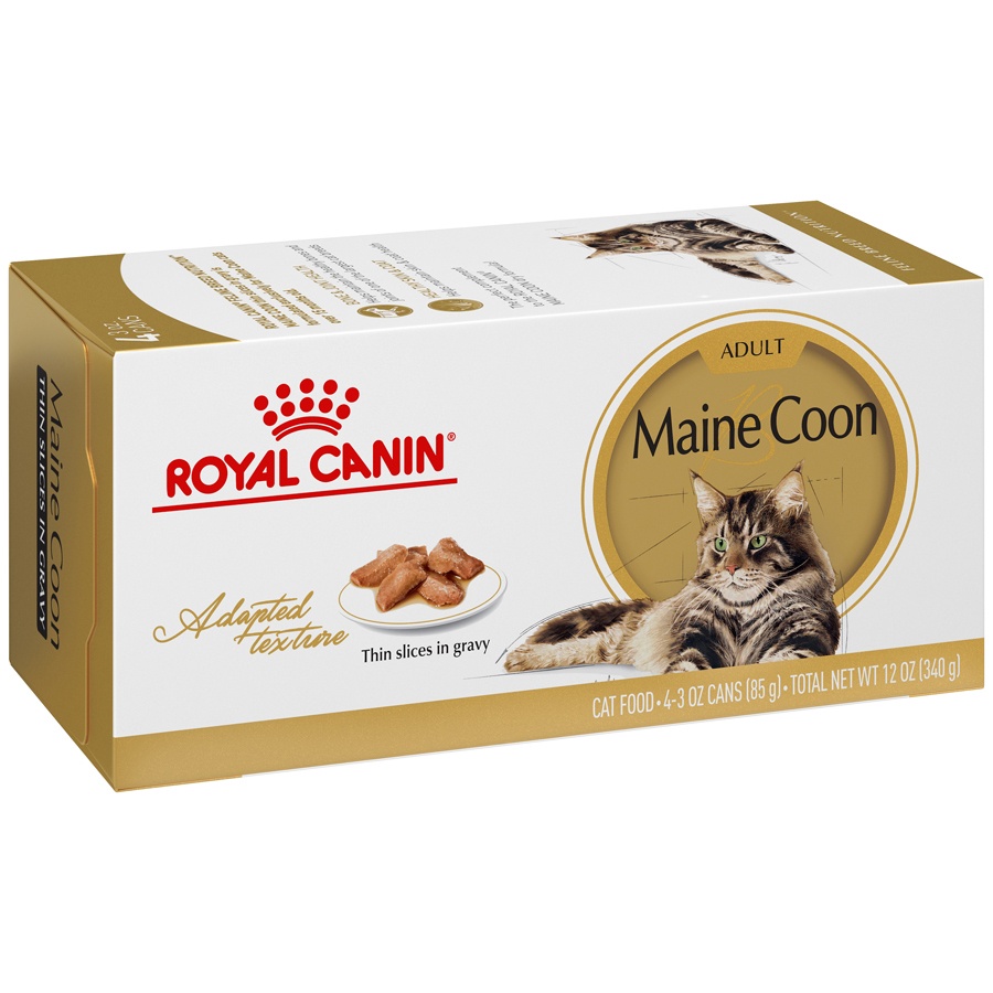 slide 2 of 9, Royal Canin Feline Breed Nutrition Maine Coon Thin Slices in Gravy Wet Cat Food, 12 oz