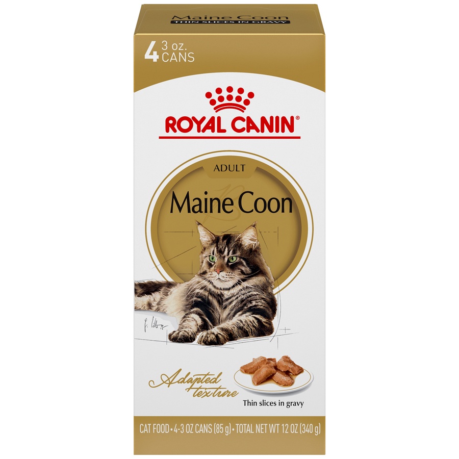 slide 1 of 9, Royal Canin Feline Breed Nutrition Maine Coon Thin Slices in Gravy Wet Cat Food, 12 oz
