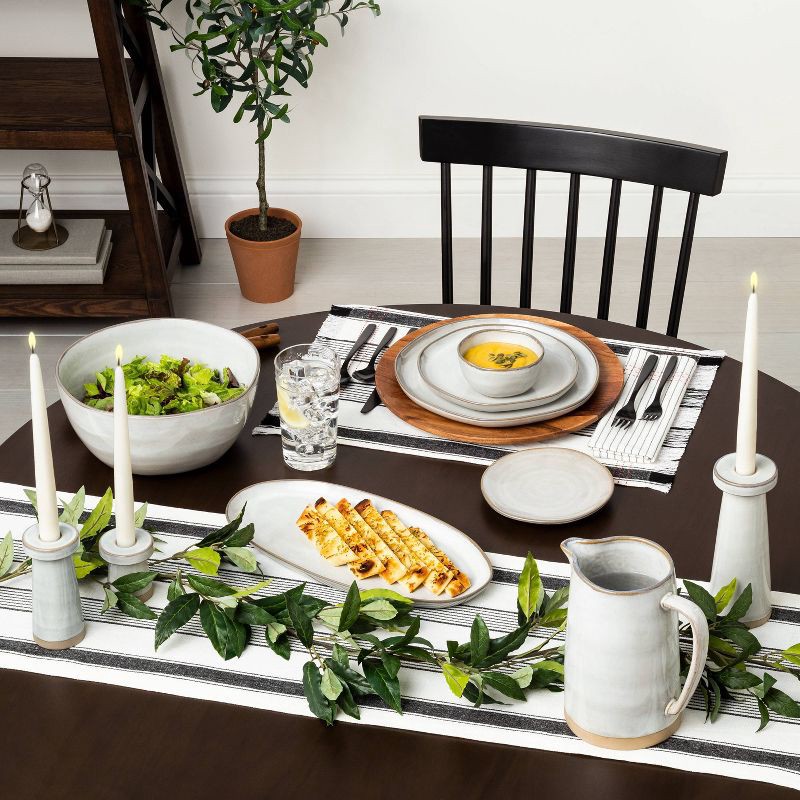 slide 3 of 4, Hearth & Hand with Magnolia 10.5" Stoneware Reactive Glaze Dinner Plate Gray - Hearth & Hand™ with Magnolia: Farmhouse Style, Microwave Safe, 1 ct