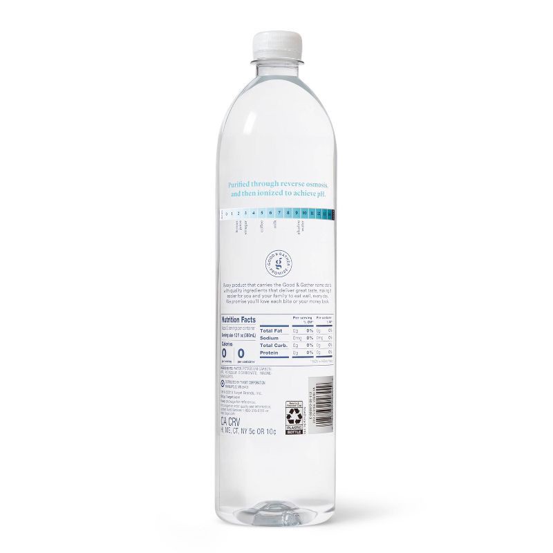 slide 2 of 3, Alkaline Water - 33.8 fl oz (1L) Bottle - Good & Gather™, 33.8 fl oz; 1 liter
