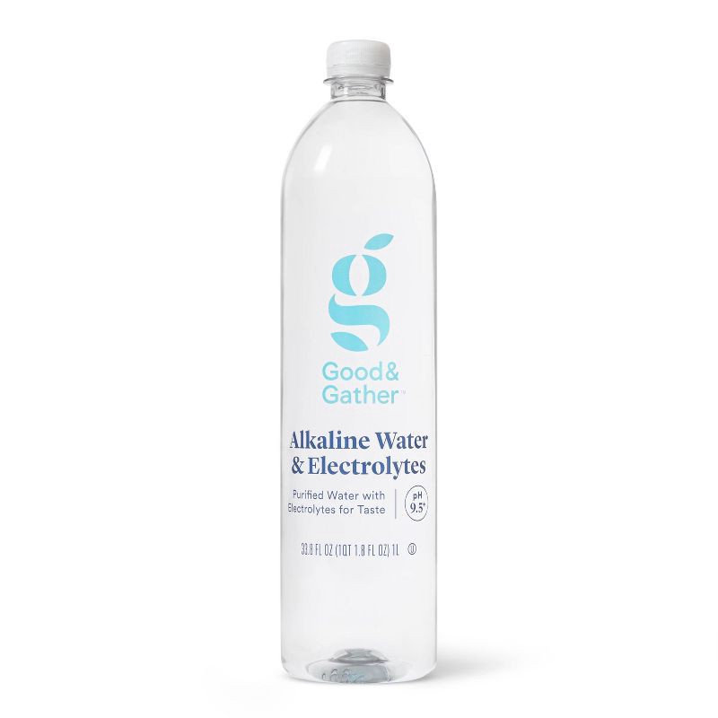 slide 1 of 3, Alkaline Water - 33.8 fl oz (1L) Bottle - Good & Gather™, 33.8 fl oz; 1 liter