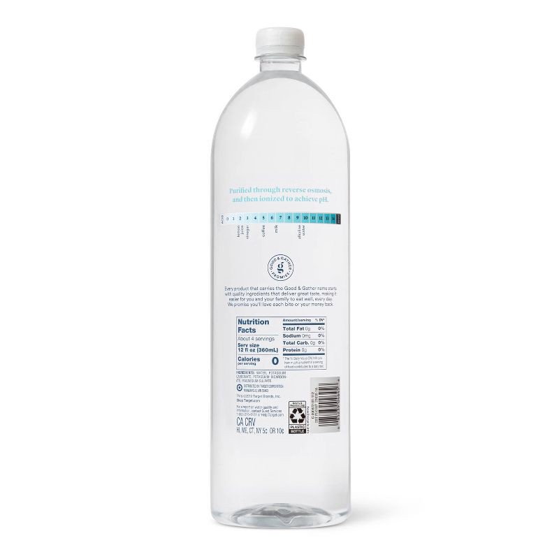 slide 3 of 3, Alkaline Water - 52.9 fl oz (1.5L) Bottle - Good & Gather™, 52.9 fl oz, 1.5 liter