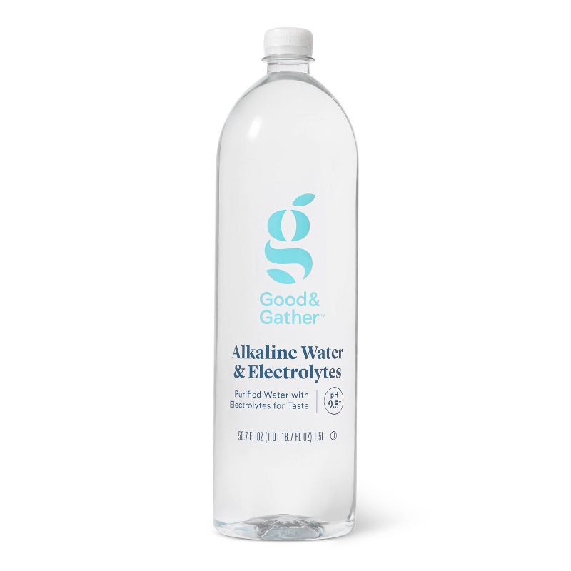 slide 1 of 3, Alkaline Water - 52.9 fl oz (1.5L) Bottle - Good & Gather™, 52.9 fl oz, 1.5 liter