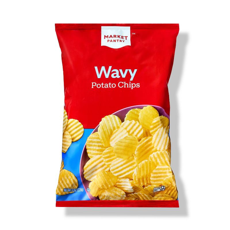 slide 1 of 3, Wavy Potato Chips - 8oz - Market Pantry™, 8 oz