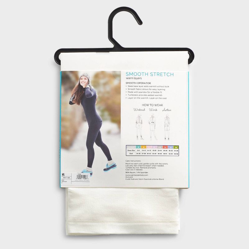 slide 6 of 8, Warm Essentials by Cuddl Duds Women's Smooth Stretch Thermal Turtleneck Top - Ivory S, 1 ct