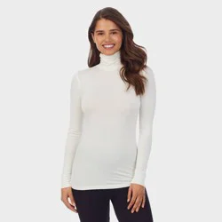 Warm Essentials by Cuddl Duds Women's Smooth Stretch Thermal Turtleneck Top - Ivory XL