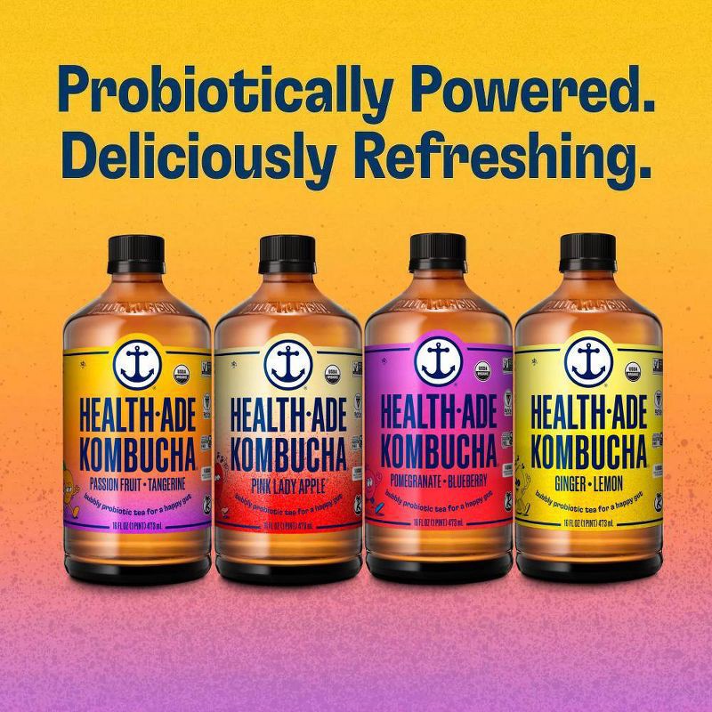 slide 4 of 9, Health-Ade Passion Fruit Tangerine Kombucha - 16 fl oz, 16 fl oz