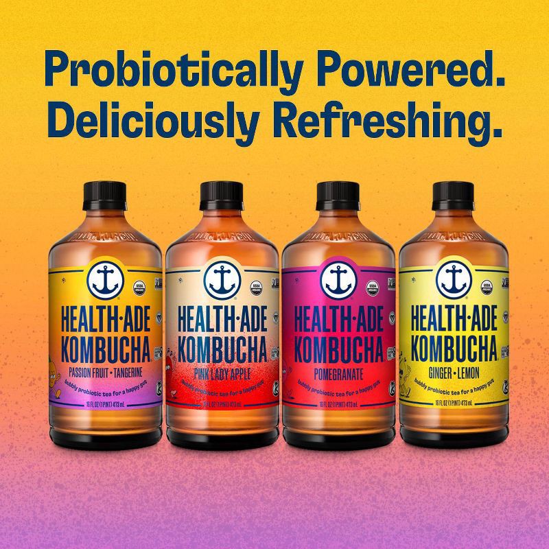 slide 5 of 9, Health-Ade Passion Fruit Tangerine Kombucha - 16 fl oz, 16 fl oz