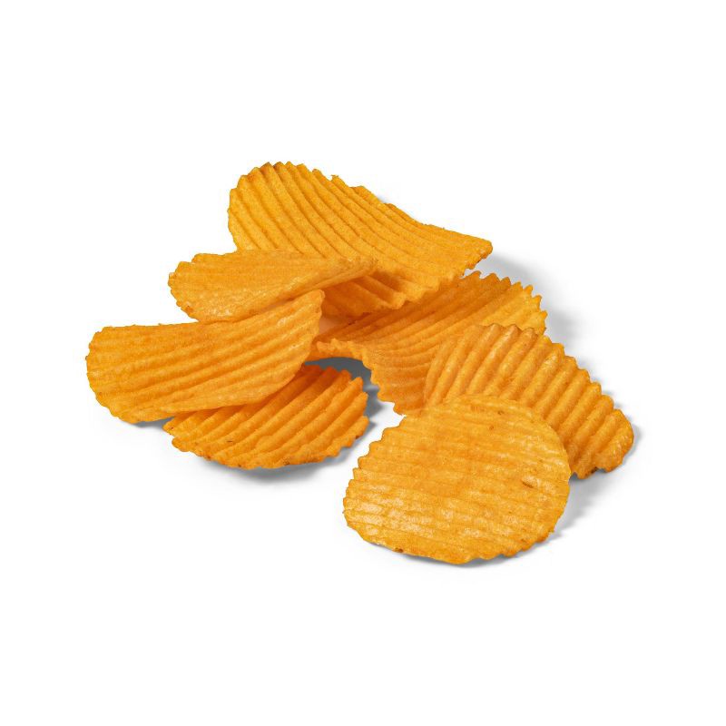 slide 2 of 3, Naturally Flavored Cheddar and Sour Cream Ripple Potato Chips - 8oz - Market Pantry™, 8 oz