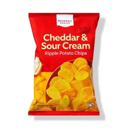 Naturally Flavored Cheddar and Sour Cream Ripple Potato Chips - 8oz - Market Pantry™
