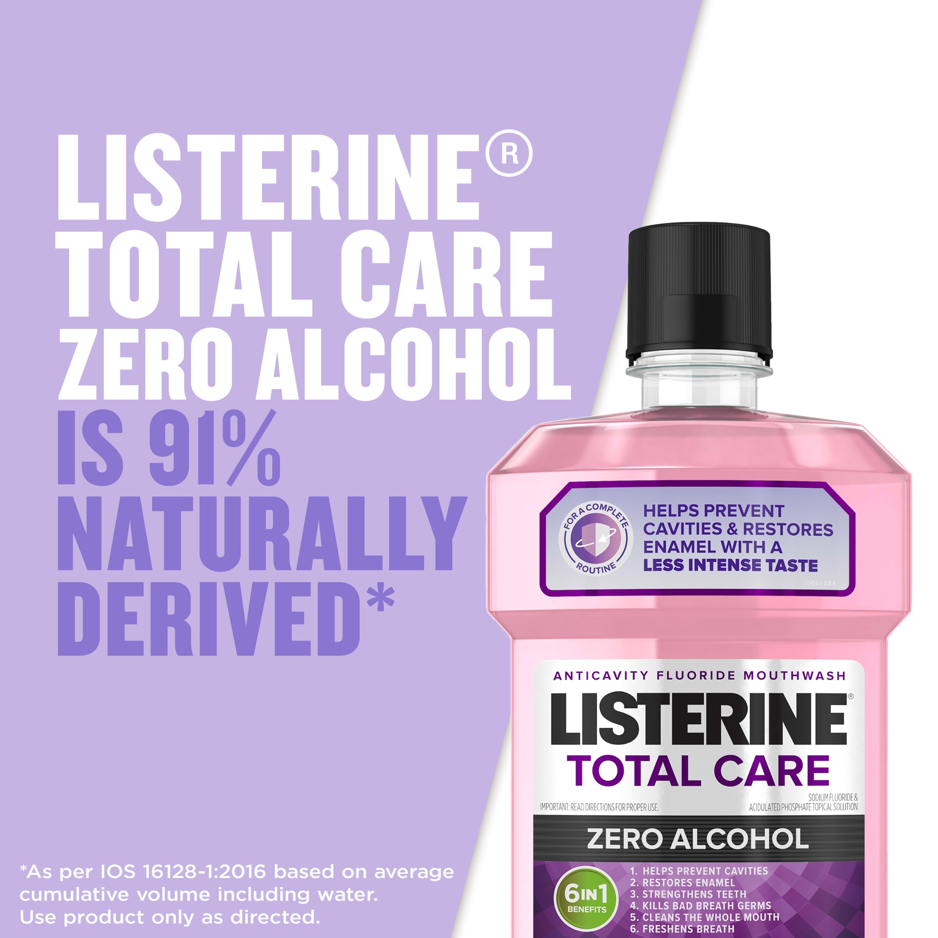 slide 5 of 9, Listerine Total Care Zero Fresh Mint Anticavity Mouthwash Trial Size, 95 ml