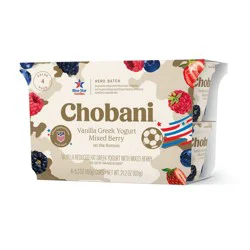 Chobani Mixed Berry on the Bottom Low-Fat Vanilla Greek Yogurt - 4ct/5.3oz Cups