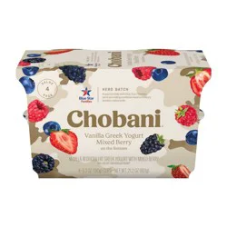 Chobani Mixed Berry on the Bottom Low-Fat Vanilla Greek Yogurt - 4ct/5.3oz Cups