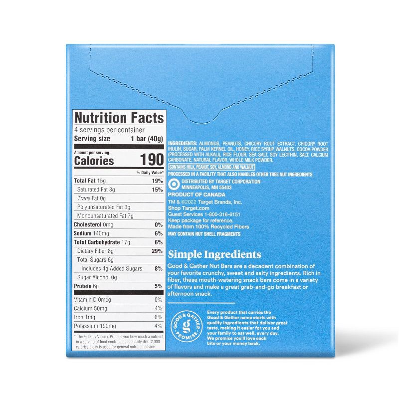 slide 3 of 3, Almond, Peanuts & Sea Salt Nut Bars - 4ct - Good & Gather™, 4 ct
