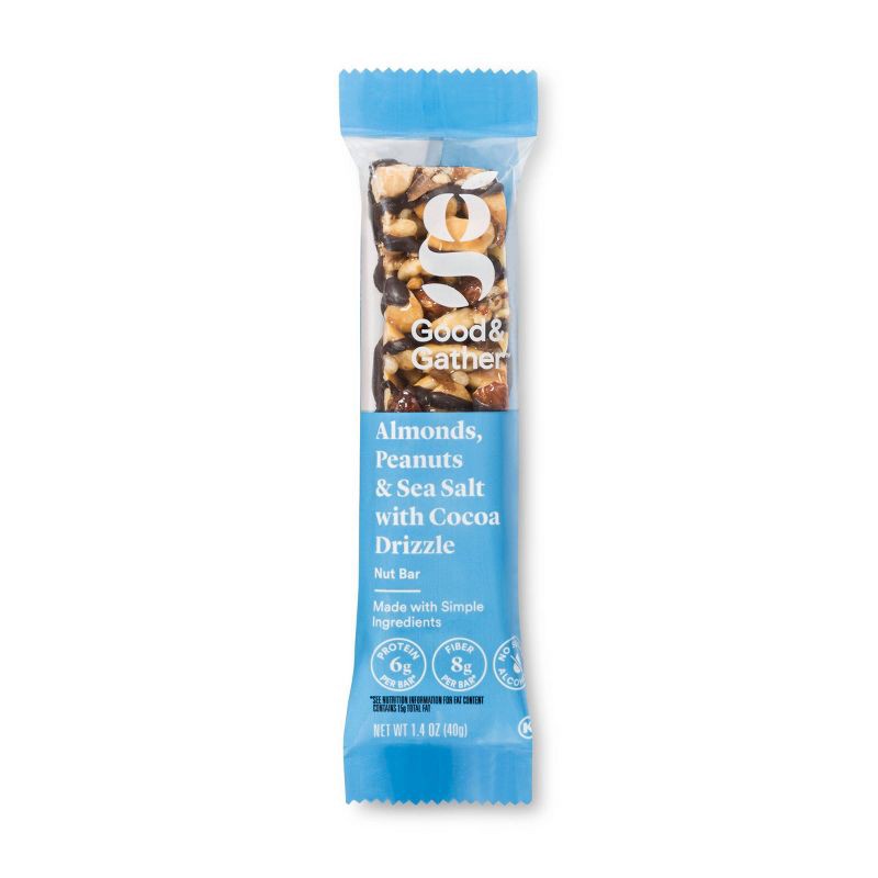 slide 3 of 3, Almonds, Peanuts and Sea Salt with Cocoa Drizzle - 16.9oz/12ct - Good & Gather™, 16.9 oz, 12 ct