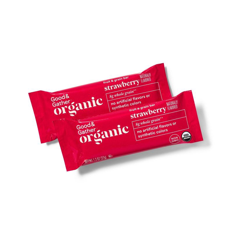 slide 3 of 4, Organic Whole Grain Strawberry Fruit & Grain Bars - 6ct - Good & Gather™, 6 ct