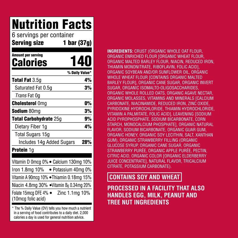 slide 5 of 5, Organic Whole Grain Strawberry Fruit & Grain Bars - 6ct - Good & Gather™, 6 ct