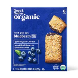 Organic Whole Grain Blueberry Fruit & Grain Bars - 6ct - Good & Gather™