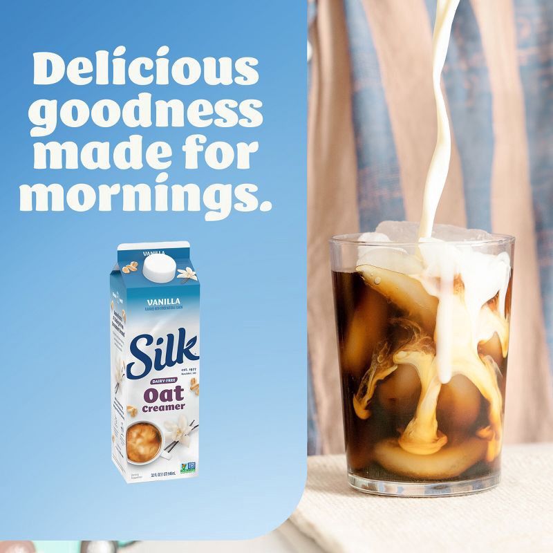 slide 6 of 10, Silk The Vanilla One Dairy-Free Oatmilk Creamer - 32 fl oz (1qt), 32 fl oz, 1 qt