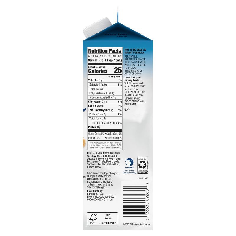 slide 9 of 11, Silk Oat Vanilla Dairy-Free Gluten Free Creamer - 32 fl oz, 32 fl oz