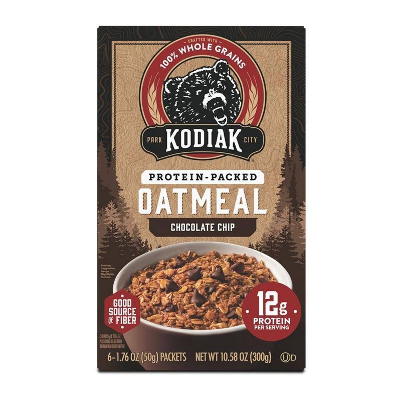 slide 1 of 8, Kodiak Cakes Kodiak Protein-Packed Instant Oatmeal Chocolate Chip - 6ct, 6 ct