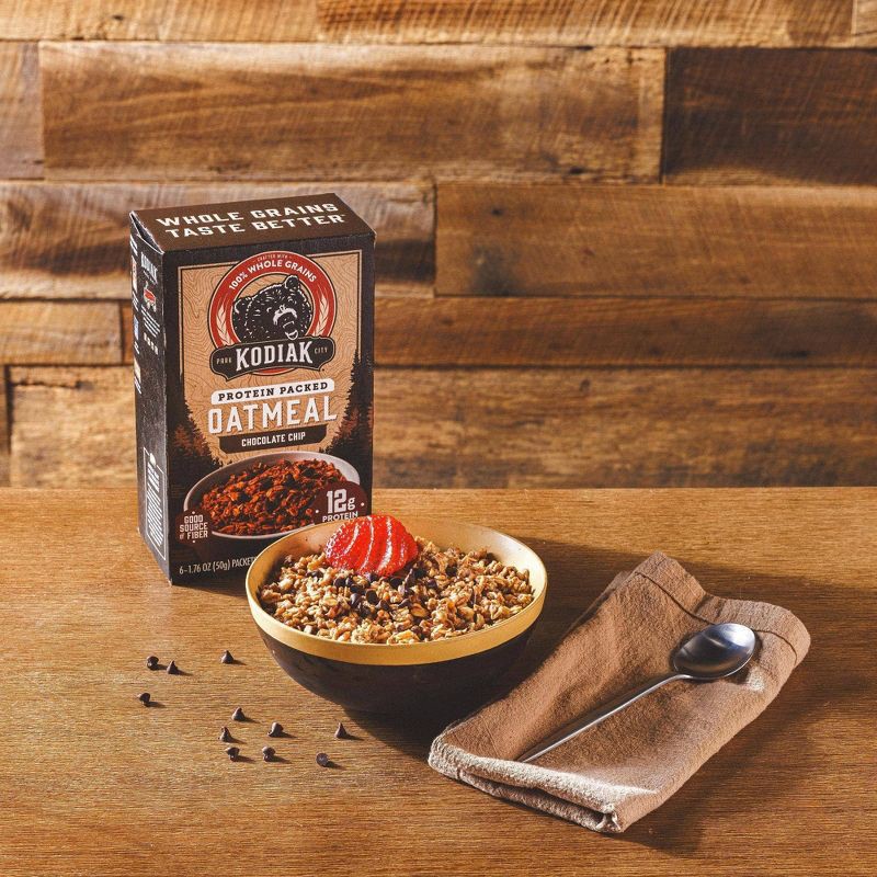 slide 7 of 7, Kodiak Cakes Kodiak Protein-Packed Instant Oatmeal Chocolate Chip - 6ct, 6 ct