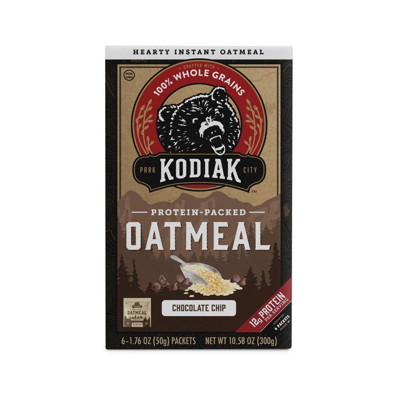 slide 1 of 6, Kodiak Cakes Kodiak Protein-Packed Instant Oatmeal Chocolate Chip - 6ct, 6 ct