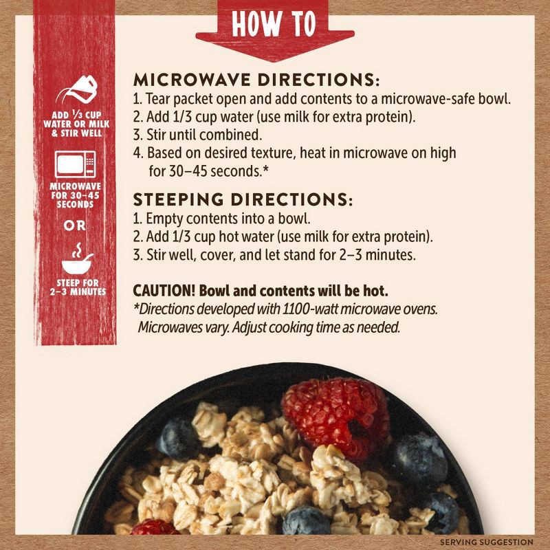 slide 5 of 7, Kodiak Cakes Kodiak Protein-Packed Instant Oatmeal Maple & Brown Sugar - 6ct, 6 ct