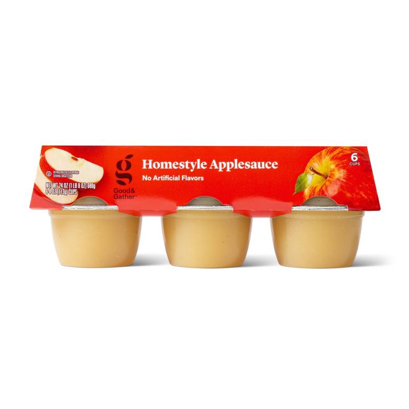 slide 1 of 3, Homestyle Applesauce Cups - 6ct - Good & Gather™, 6 ct