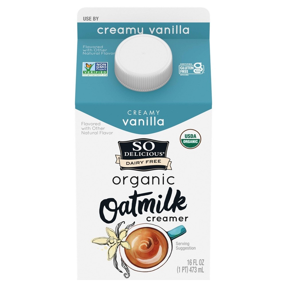 slide 3 of 7, So Delicious Dairy Free Vanilla Oatmilk Creamer - 1pt, 1 pint