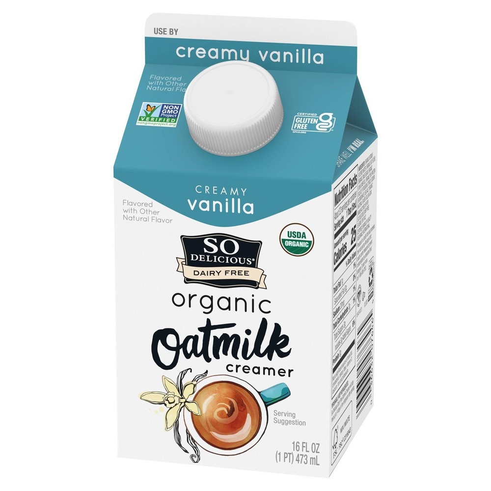 slide 4 of 7, So Delicious Dairy Free Vanilla Oatmilk Creamer - 1pt, 1 pint