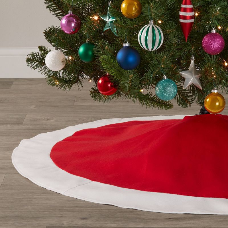 slide 2 of 3, 48in Felt Christmas Tree Skirt Red - Wondershop™, 1 ct