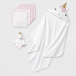 Baby 6pk Bath Towel Gift Bundle - Cloud Island™ Pink/White