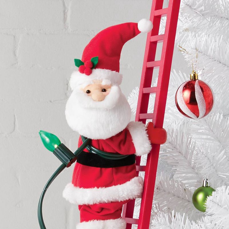 slide 3 of 4, Large Climbing Santa Decorative Christmas Figurine Red - Wondershop™: Animated, Musical, Indoor Display, 1 ct