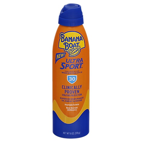 slide 1 of 1, Banana Boat Ultra Sport Sunscreen Spray Clear Broad Spectrum Spf, 30 x 6 oz