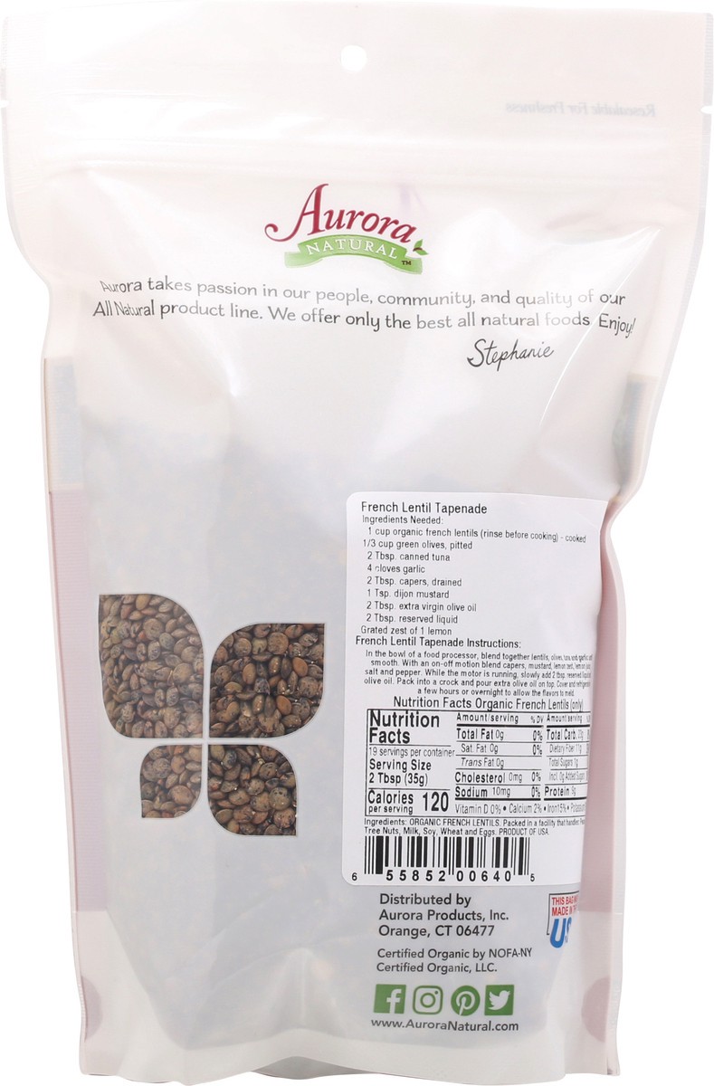 slide 5 of 9, Aurora Natural Natural Organic French Lentils 24 oz, 24 oz