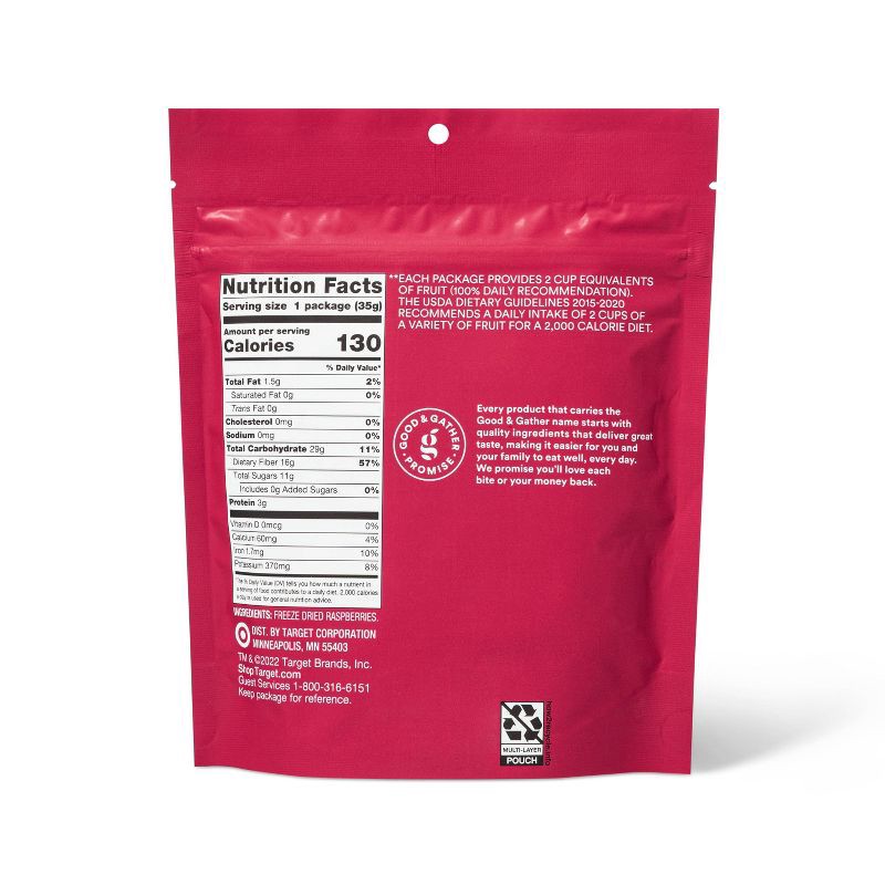 slide 3 of 3, Freeze Dried Raspberries - 1.25oz - Good & Gather™, 1.25 oz