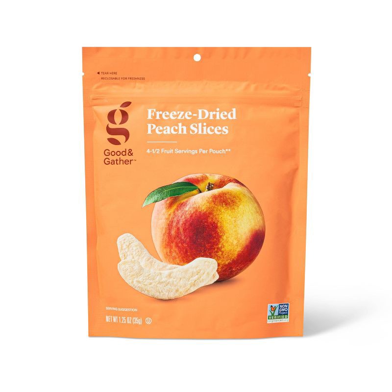 slide 1 of 3, Freeze Dried Peach Slices - 1.25oz - Good & Gather™, 1.25 oz