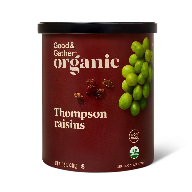 slide 1 of 4, Organic Thompson Raisins - 12oz - Good & Gather™, 12 oz