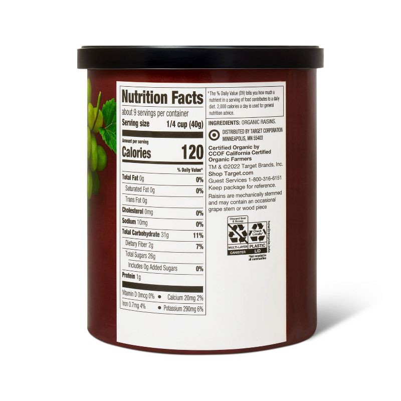 slide 3 of 5, Organic Thompson Raisins - 12oz - Good & Gather™, 12 oz