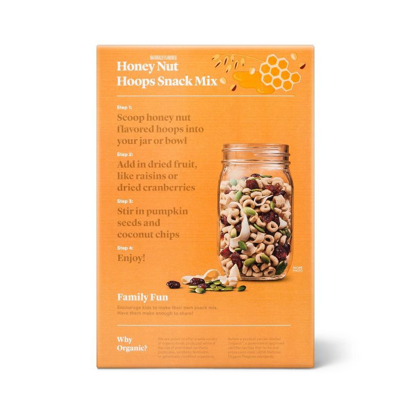 slide 2 of 3, Organic Honey Nut Hoops 12.25oz - Good & Gather™, 12.25 oz