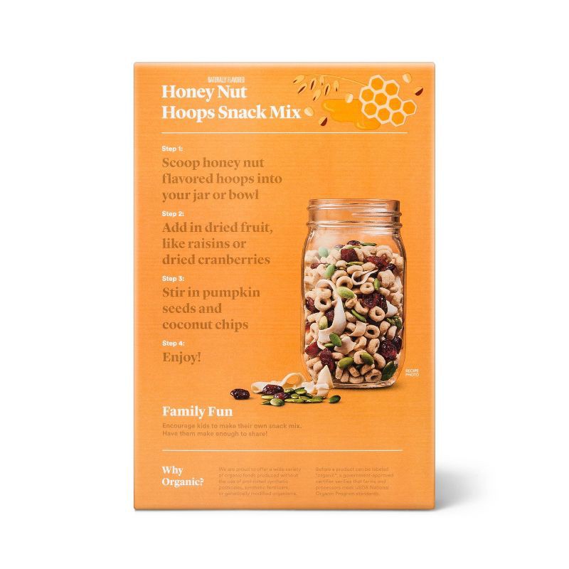 slide 2 of 4, Organic Honey Nut Hoops Breakfast Cereal - 12.25oz - Good & Gather™, 12.25 oz