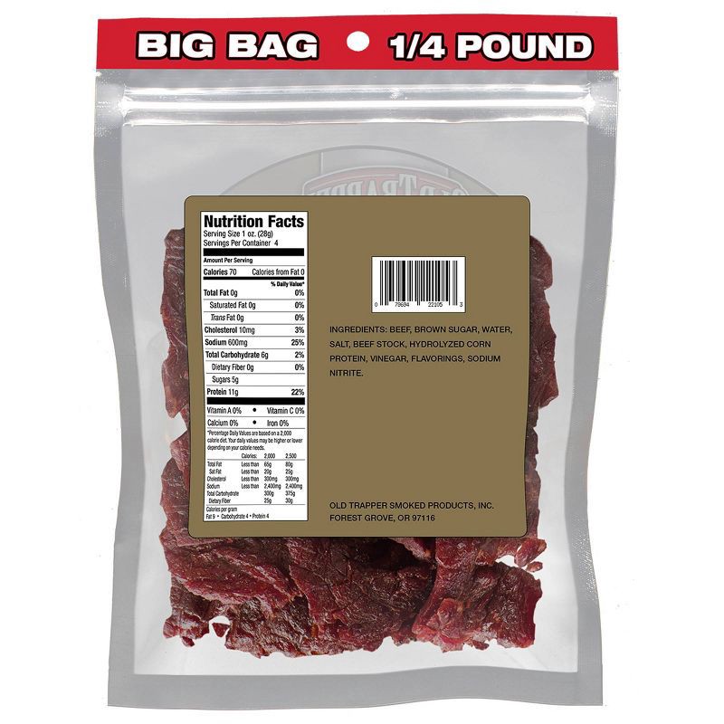 slide 2 of 4, Old Trapper Old Fashion Beef Jerky - 4oz, 4 oz
