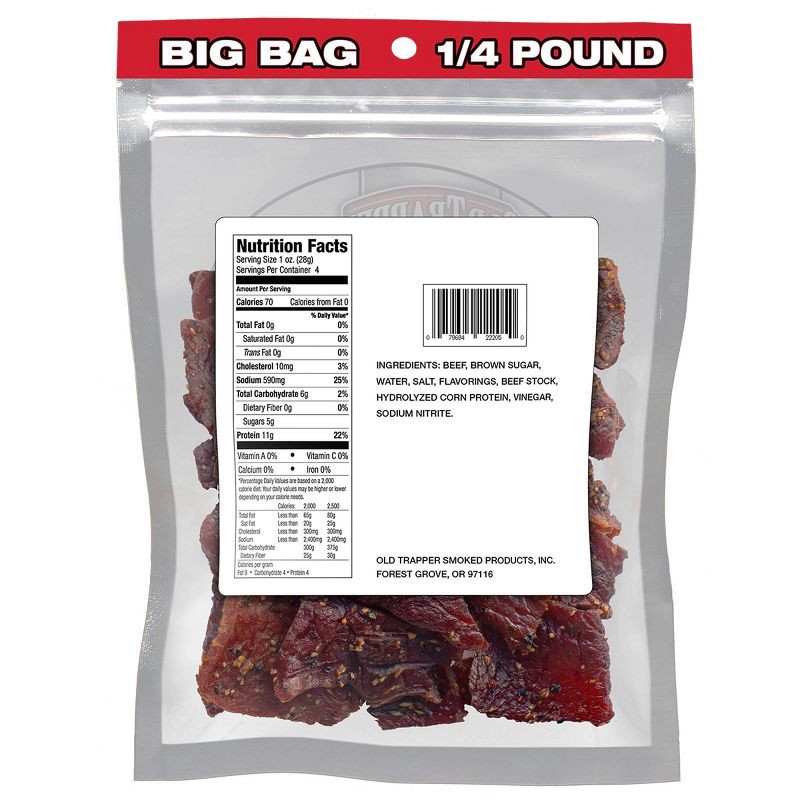 slide 2 of 4, Old Trapper Peppered Beef Jerky - 4oz, 4 oz