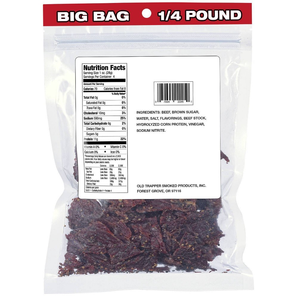 slide 3 of 3, Old Trapper Peppered Beef Jerky 4 oz, 4 oz