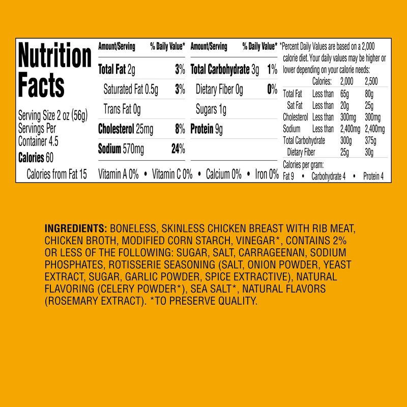 slide 4 of 4, Rotisserie Seasoned Chicken Breast Ultra-Thin Deli Slices - 9oz - Good & Gather™, 9 oz
