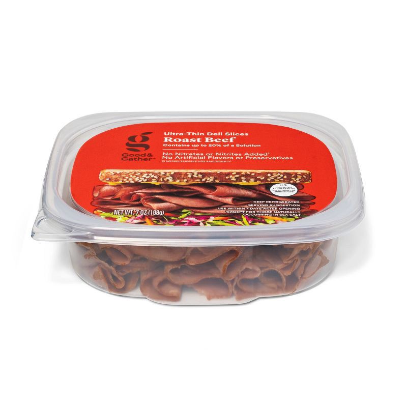 slide 2 of 3, Roast Beef Ultra-Thin Deli Slices - 7oz - Good & Gather™, 7 oz