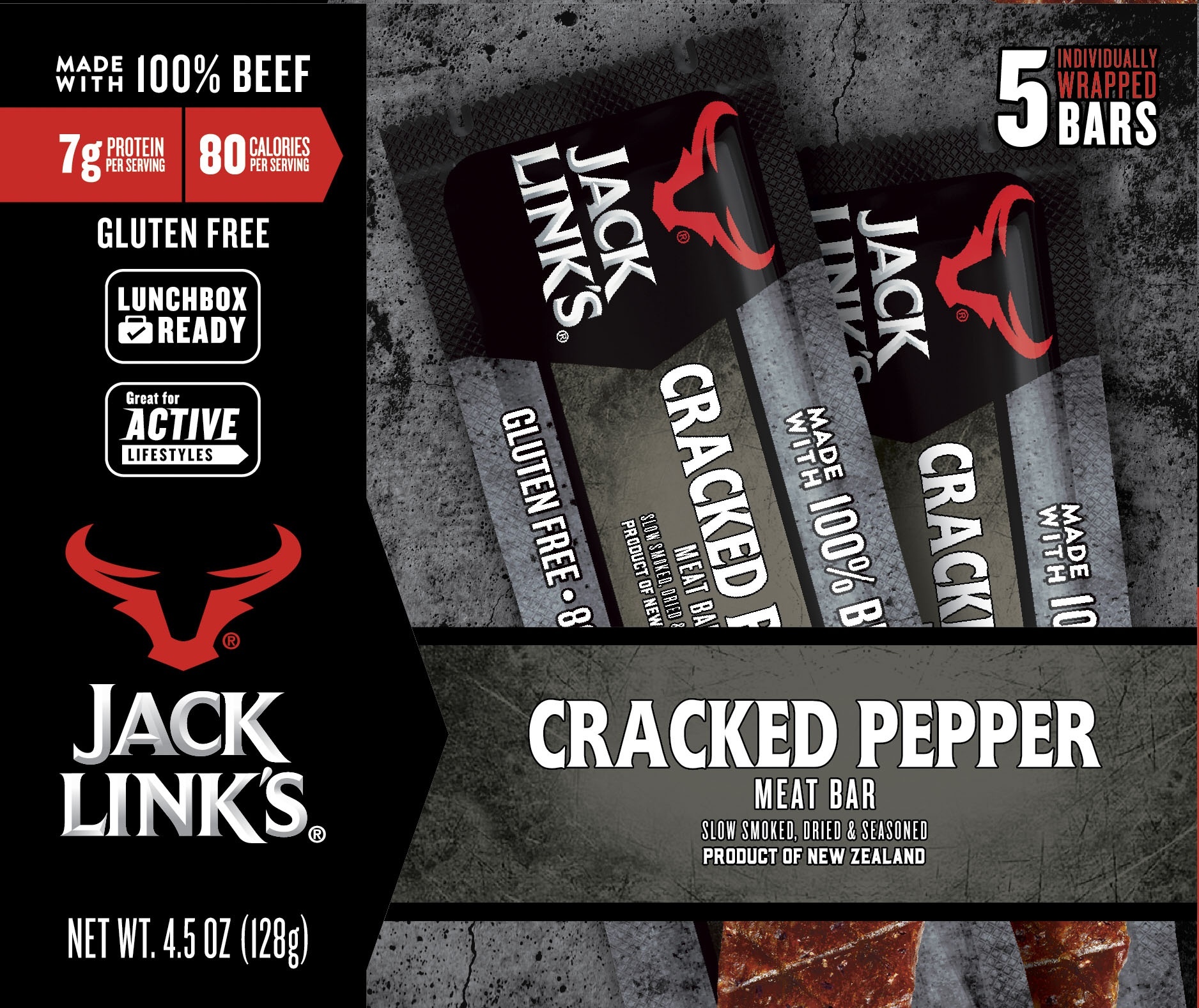 slide 1 of 1, Jack Link's Peppered Beef Steak Strip, 5 ct
